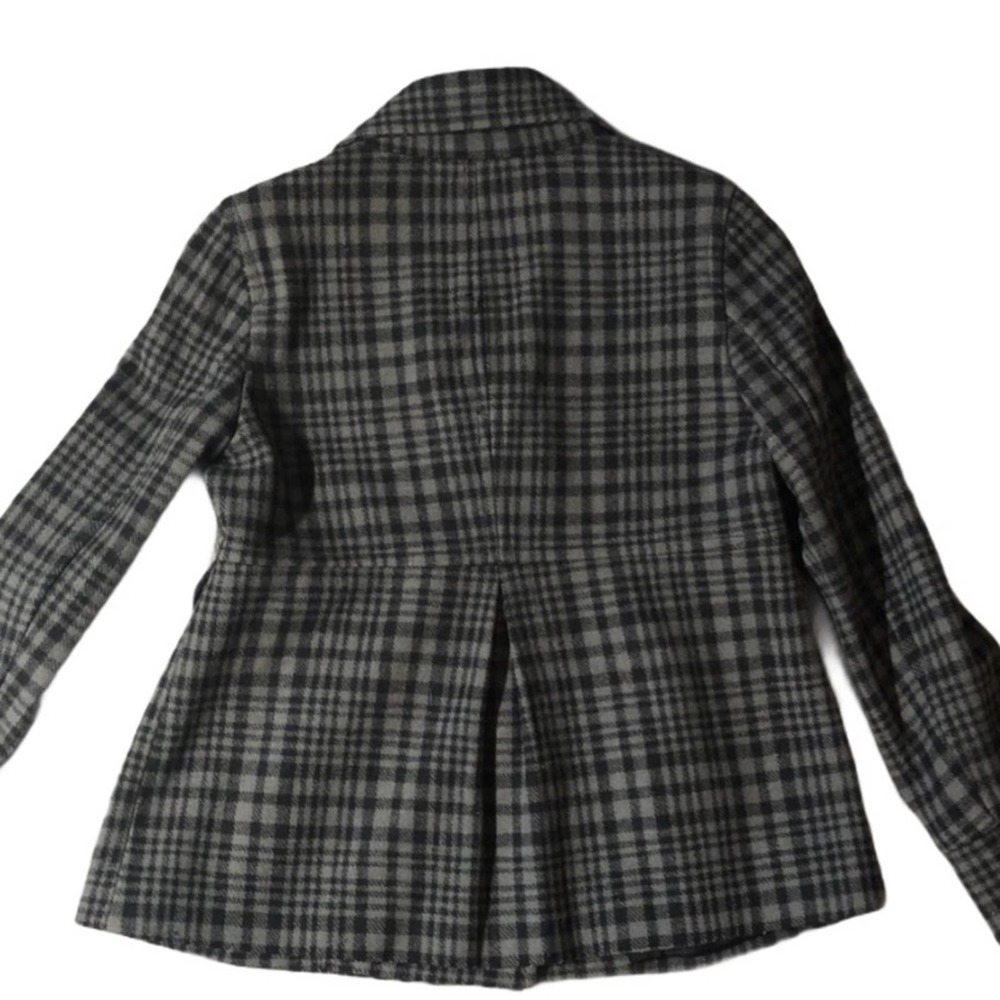 Old Navy Grey Black Plaid Peacoat Size S - Picture 6 of 11